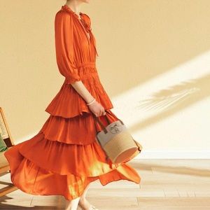 Maje
Radjinette Ruffled Midi Dress